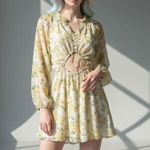 SABO Skirt Floral Mini Cut Out Dress XS